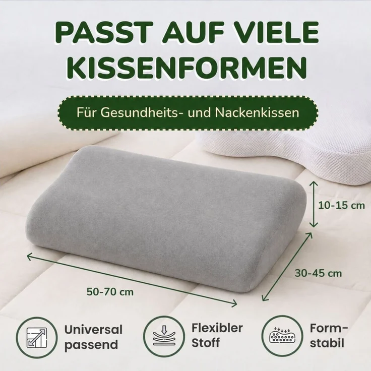 leevitex® Kissenbezug für Gesundheitskissen & Nackenkissen, 30-45 x 50-70 x 10-15 cm, (2 Stück), Jersey-Stretch mit Rundumgummizug, 97% Baumwolle, 3% Elasthan – Bild 3