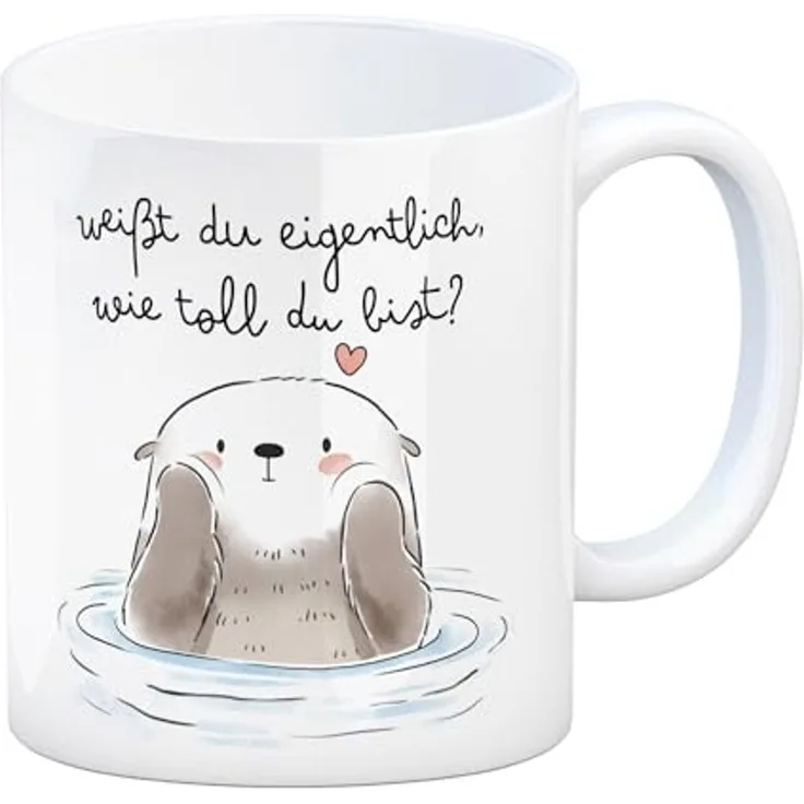 speecheese Tasse Otter Kaffeebecher mit Spruch Weißt du eigentlich wie toll du bist