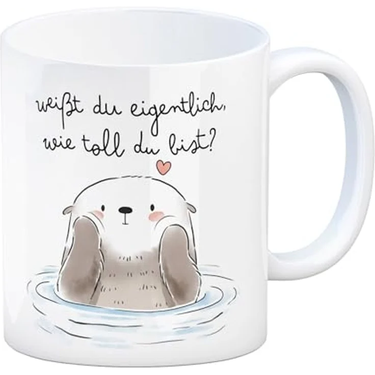 speecheese Tasse Otter Kaffeebecher mit Spruch Weißt du eigentlich wie toll du bist – Bild 1