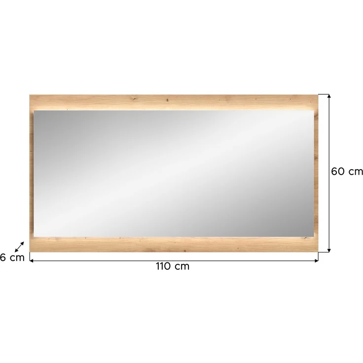 Spiegel B/H/T: 60x110x6 cm in Artisan Oak Nachbildung – Bild 3