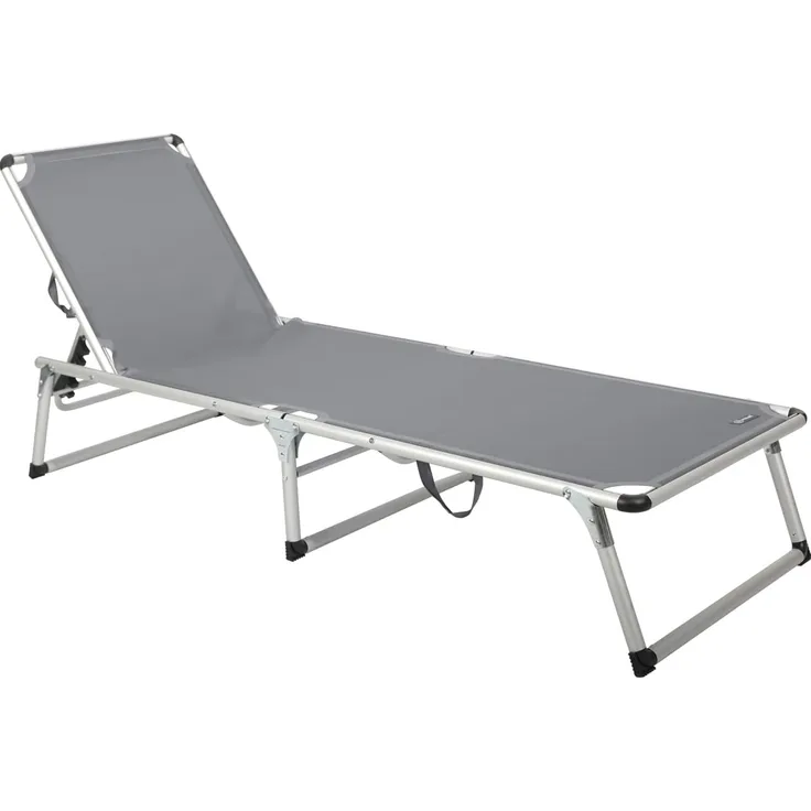 HOMECALL Gartenliege Leicht Sonnenliege Klappbar Alu Liegestuhl Strandliege, 1-tlg, 5 fach Verstellbare Rückenlehne, Sonnenschutzdach, bis 136KG