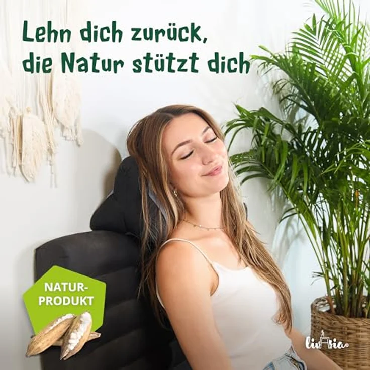 livasia Nackenstützkissen Knochenkissen, vegan und handgefertigt, Ø 15x32cm, Kapok – Bild 3