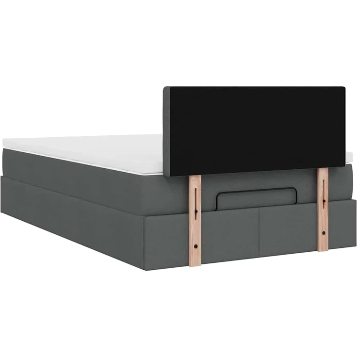 vidaXL Ottoman-Bett mit Matratze Dunkelgrau 120x200 cm Stoff 3311616 – Bild 8