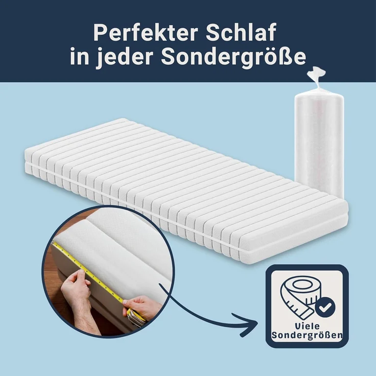 Betten-ABC KSP-Spezial Die Sondermaß-Matratze mit 7 Zonen, ideal für Wohnwagen und Wohnmobile, Größe: 120x180, Härtegrad: H4 – Bild 6