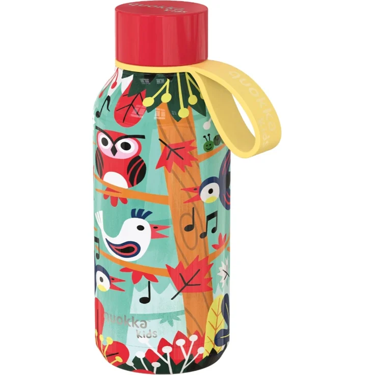 Quokka GROVE BIRDS Trinkflasche 330 ml Solid Kids Edelstahl Flasche Hält Kalt & Warm – Bild 1