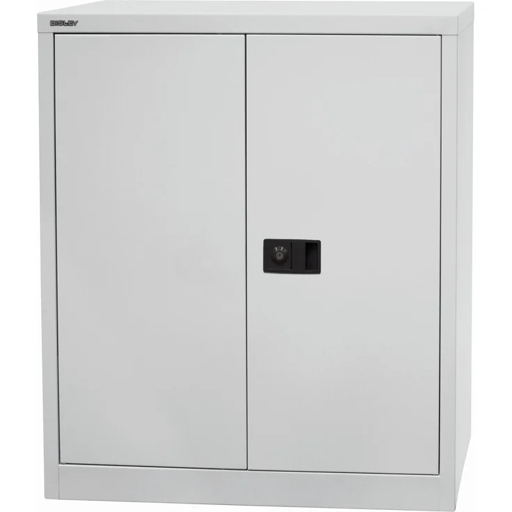 Bisley 'Universal' Flügeltürenschrank, Lichtgrau, 100 x 40 x 91,4 cm, 1 verzinkter Fachboden – Bild 2