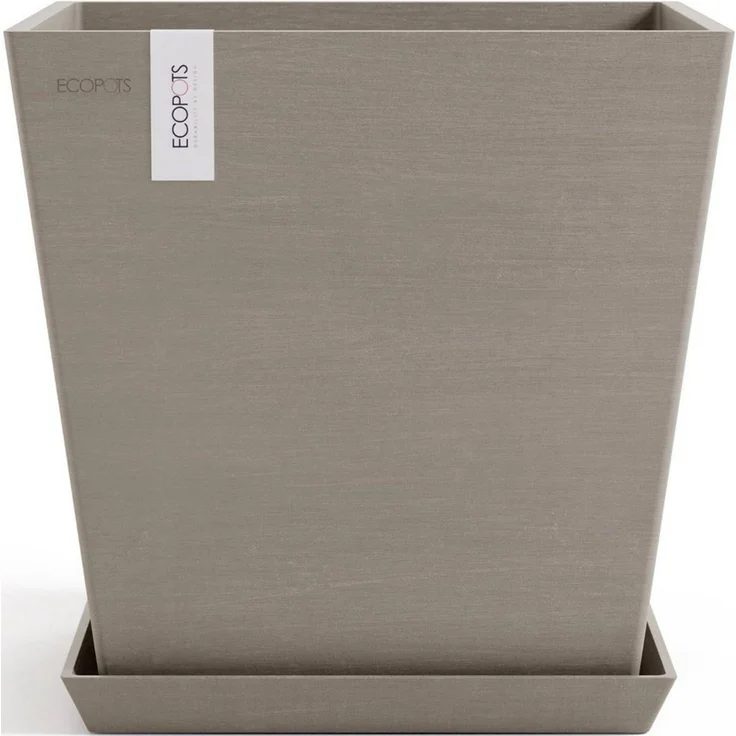 ECOPOTS Blumentopf Rotterdam 35 + Wassersystem Taupe, für innen und außen: frostsicher, bruchsicher und lichtbeständig – Bild 5