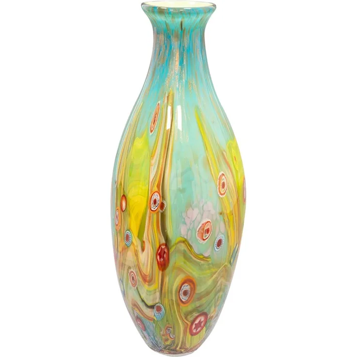 Ter Steege Vase – Blumenvase aus Kira Royal Glas, mehrfarbig, Durchmesser 16 cm, Höhe 49 cm, Öffnung 4 cm