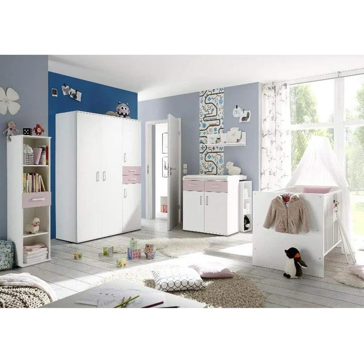 Storado 'Sienna' 7-tlg. Babyzimmer-Set weiß matt/flieder – Bild 1