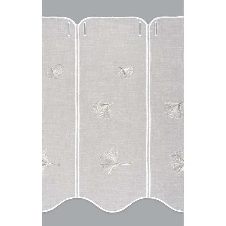 Scheibengardine Lysel - Ginkgoblatt (Bx H) 176cm * 45cm Grau/Grau – Bild 3