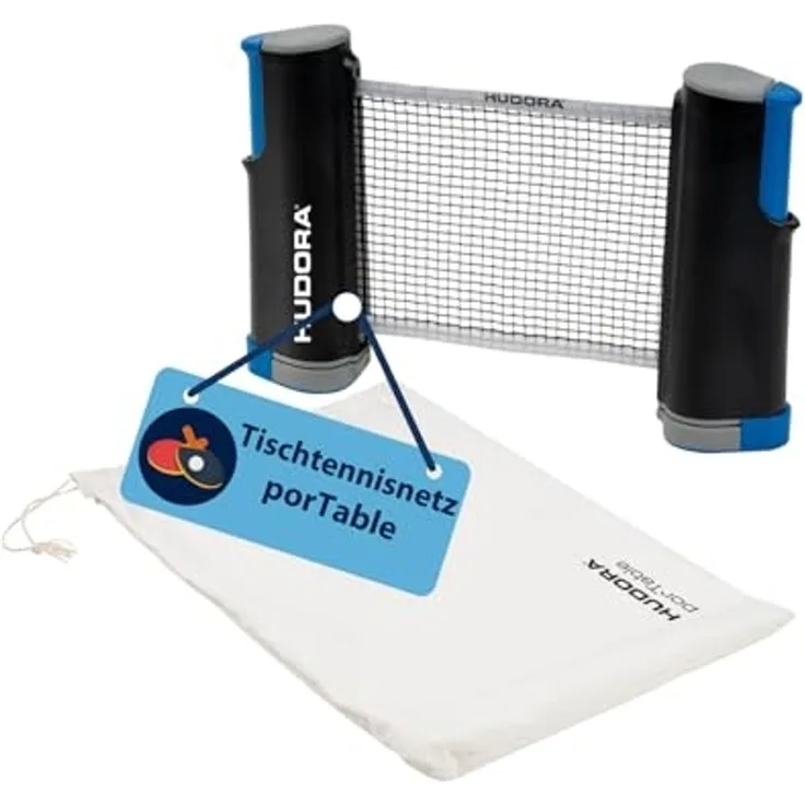 Hudora 'porTable' Tischtennisnetz mit Transportbeutel, Kunststoff schwarz,