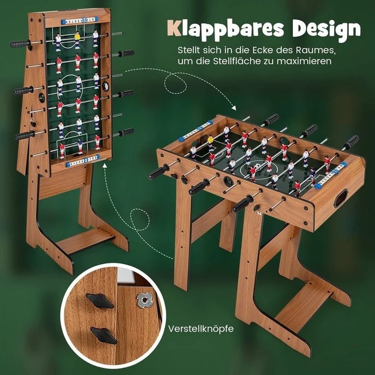 COSTWAY Mini-Tischkicker Tischfußball, 69 x 60 x 71 cm, Kinder, klappbar – Bild 2