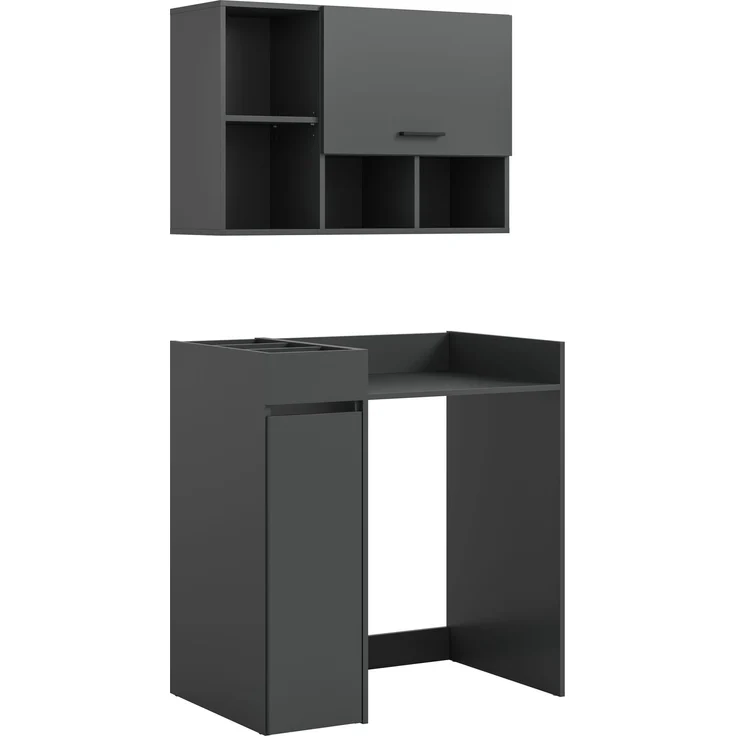 Waschmaschienenumbau Set (B/H/T: 95x195x60 cm) in anthrazit Nachbildung – Bild 2