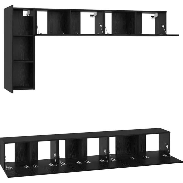 vidaXL TV-Schrankset 6 stk. Schwarz Eichen-Optik Holzwerkstoff 3393247 – Bild 8