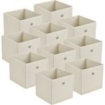 Faltbox 10er-Set 30 x 30 x 28 cm Vliesstoff Beige en. casa