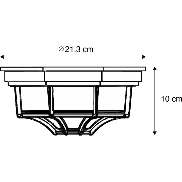 Qazqa Außen-Deckenleuchte Bri, ohne Leuchtmittel, E27, Dunkelgrau, Landhaus, Aluminium, 1-flammig – Bild 4