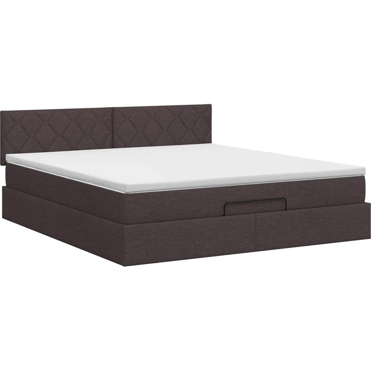 vidaXL Ottoman Bett mit Matratze Dunkelbraun 160 x 200 cm Stoff 3456423 – Bild 8