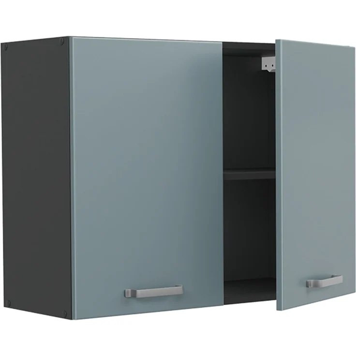 Küchenglasschrank R-Line Blau-Grau/Anthrazit 80 cm Vicco – Bild 3