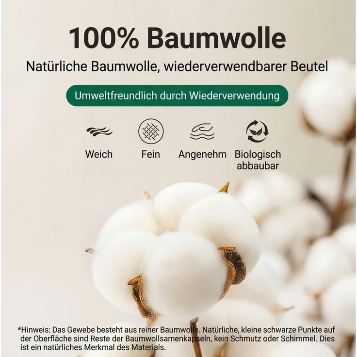 JASLIFE Brottasche Brotbeutel wiederverwendbar mit Clipverschluss, Baumwolle, waschbar, (Einzelstück, 2er Set, 1-tlg, 1-teilig), wiederverwendbar, leicht zu reinigen, praktisch im Alltag – Bild 4