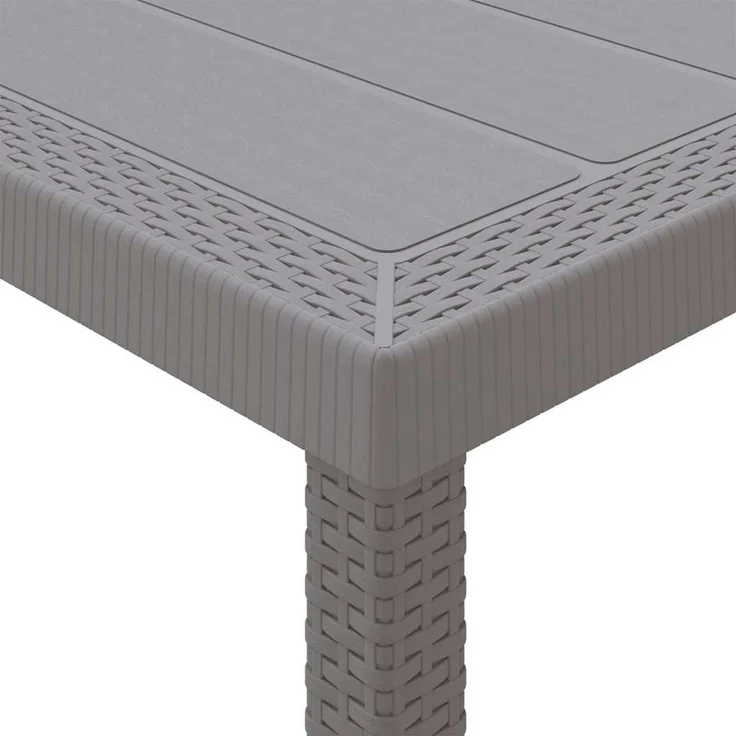 vidaXL Gartentisch Hellgrau 150 x 100 x 73 cm Poly-Rattan 871687 – Bild 8
