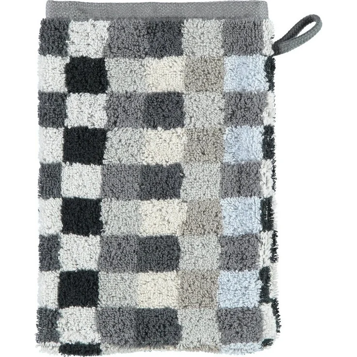 Cawö Waschhandschuh Waschhandschuh "Unique Karo" 2er-Pack, Frottier (2-St), Walk-Frottier Karo – Bild 3