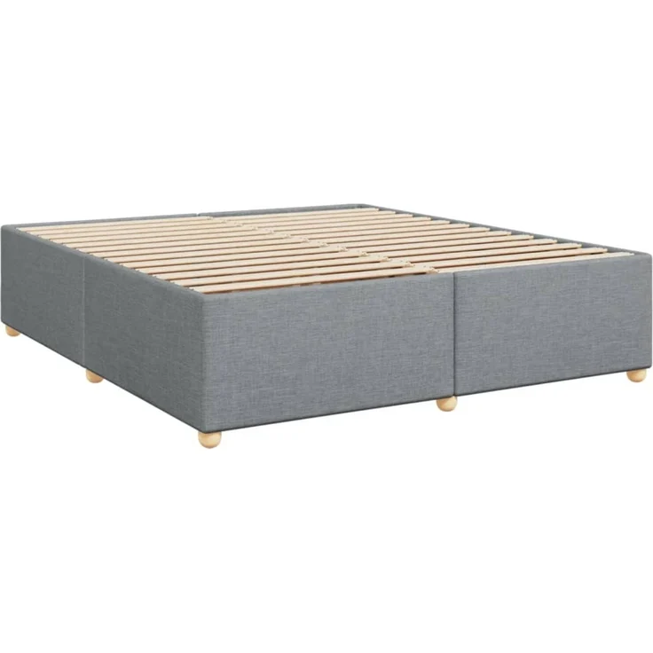 vidaXL Boxspringbett mit Matratze Hellgrau 200x200 cm Stoff 3285401 – Bild 5