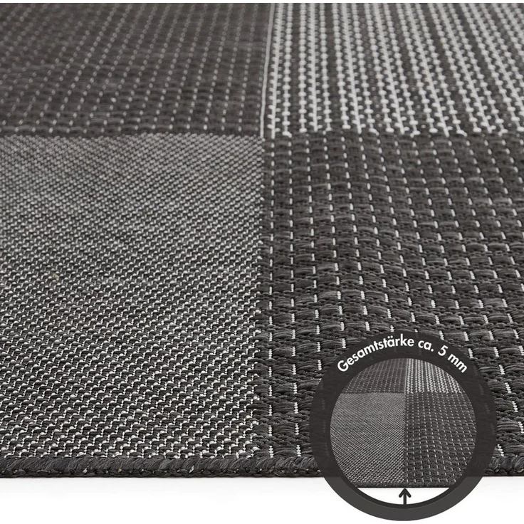 Andiamo Outdoorteppich Arizona anthrazit, 67 x 140 cm – Bild 3