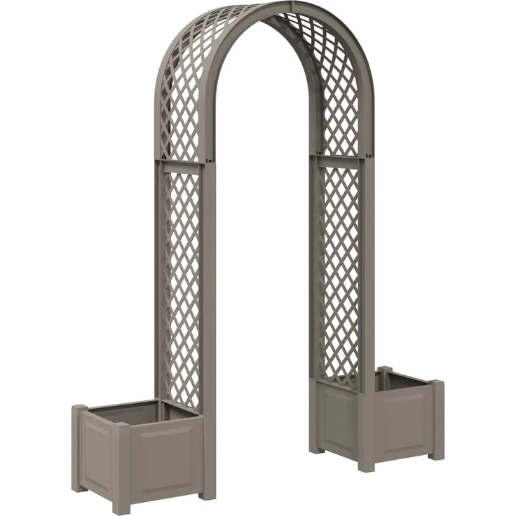 vidaXL Rosenbogen mit Pflanzer Grau 168,5 x 43 x 207 cm PP 42041735 – Bild 1