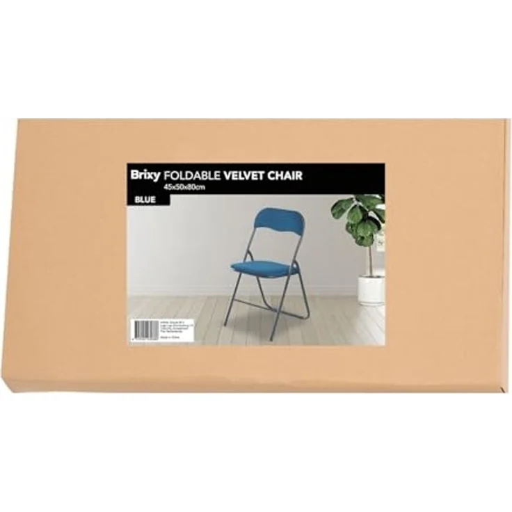 Brixy Klappstühle - 2er Set - Klappstühle - Samt - Esstisch Stühle - Klappstühle - 43 x 47 x 80 cm - Stühle - Blau – Bild 6