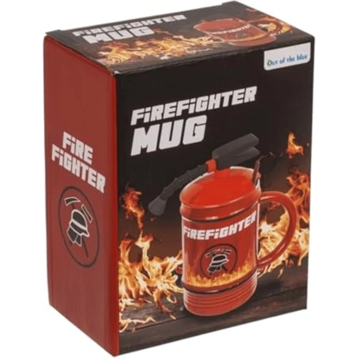 witzige Feuerlöscher - Tasse mit Löffel Feuerwehr Becher 450 ml – Bild 6