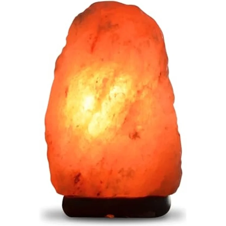 Salzlampe aus natürlichem Kristallsalz aus dem Salt Range, Pakistan, 2-3 kg – 100% reines Kristallsalz – handgeschnitzt – inklusive Kabel und Glühbirne – Holzsockel – hochwertige Qualität – Zen’Light – Bild 1