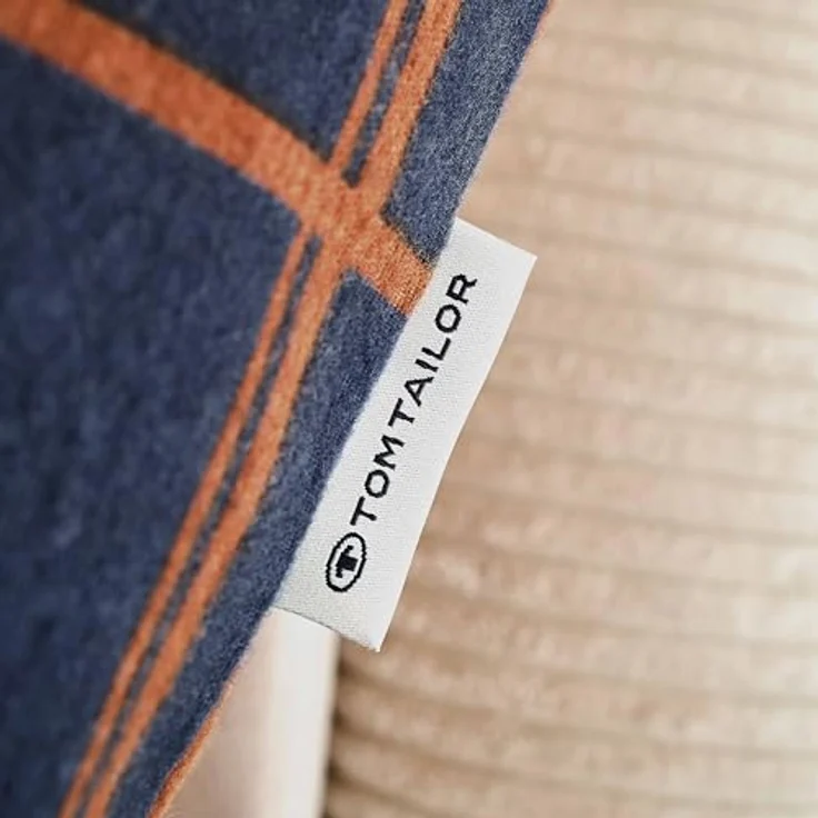 TOM TAILOR HOME Kissenbezüge new bedroom, LARGE CHECK, 40x40cm oder 40x80cm, (1 Stück), mit Markenreißverschluss – Bild 5