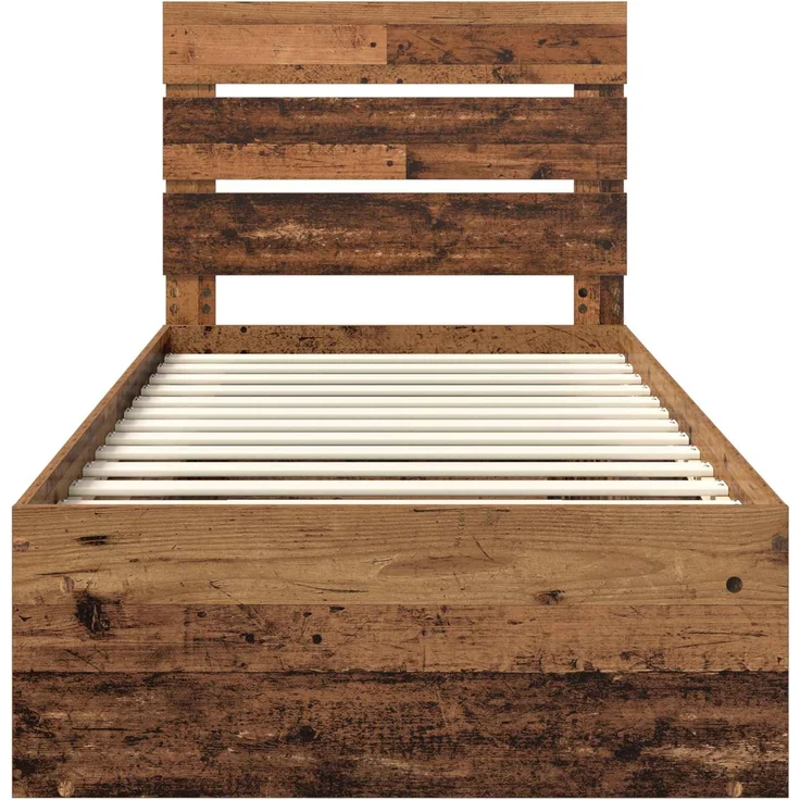 vidaXL Bettrahmen Altholz 100 x 200 cm Massives Kiefernholz 3411782 – Bild 6