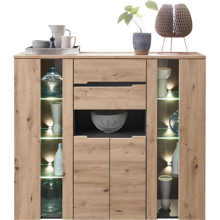 Highboard MEMPHIS Artisan Eiche Graphit Nachbildung