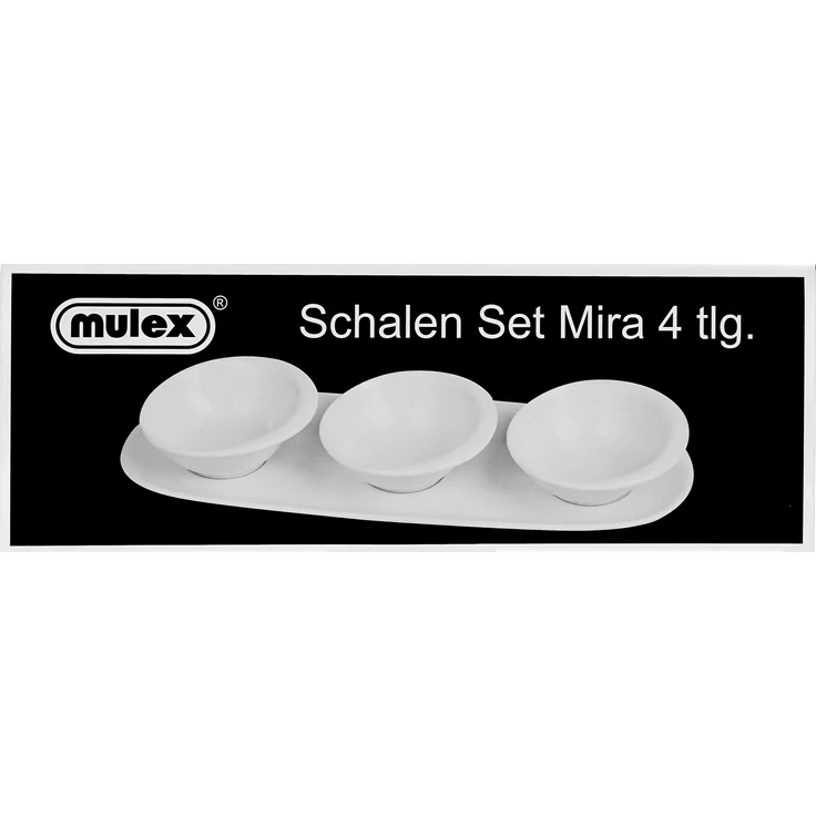 Mira 4-teiliges Snackschalen-Set mit Servierplatte, Weiß - modern & stilvoll – Bild 4