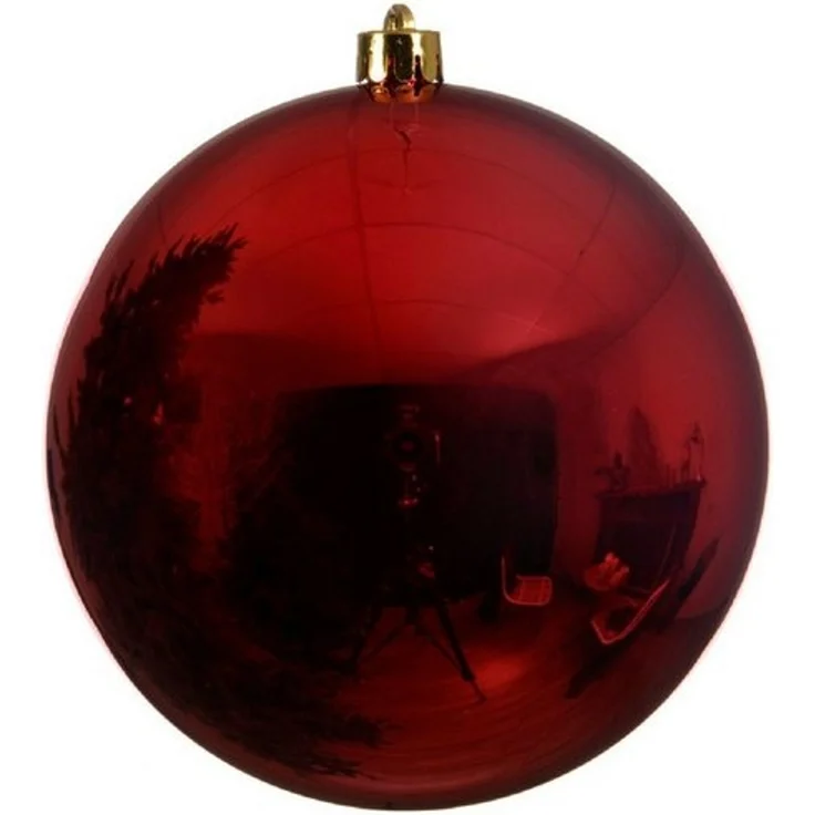 Große Weihnachtskugel 20 cm Rot Wetterfeste XL Christbaumkugel Außen und Innen – Bild 2