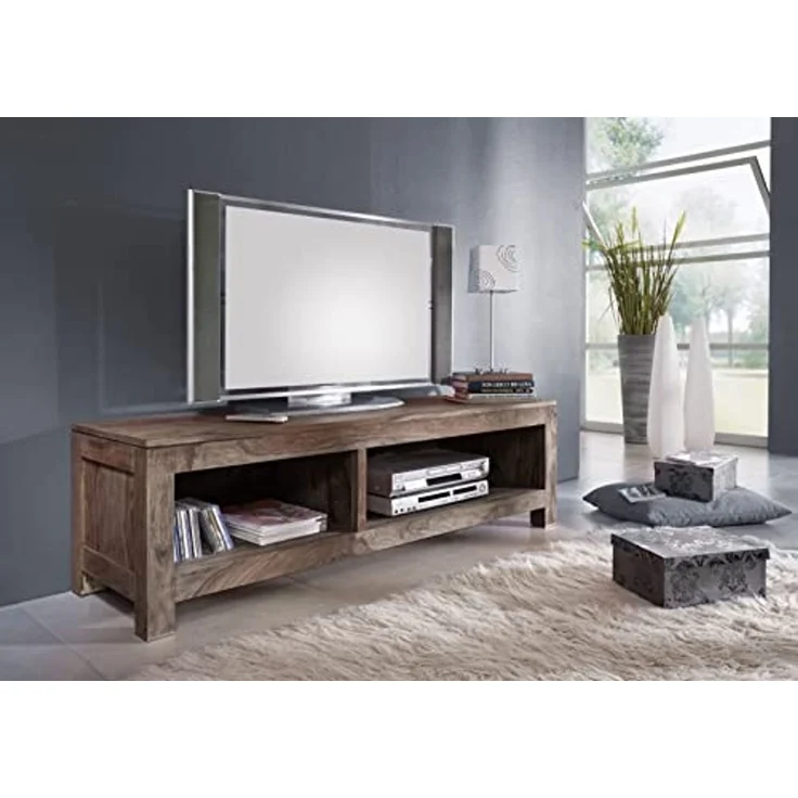 TV-Board Sheesham 148x45x45 grau geölt NATURE GREY #0123 – Bild 6