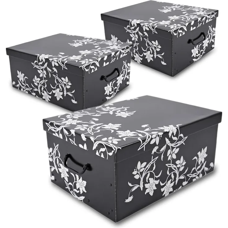 Spetebo Aufbewahrungsbox (Set, 3 St, Aufbewahrungsboxen), Stapelbox Geschenkbox