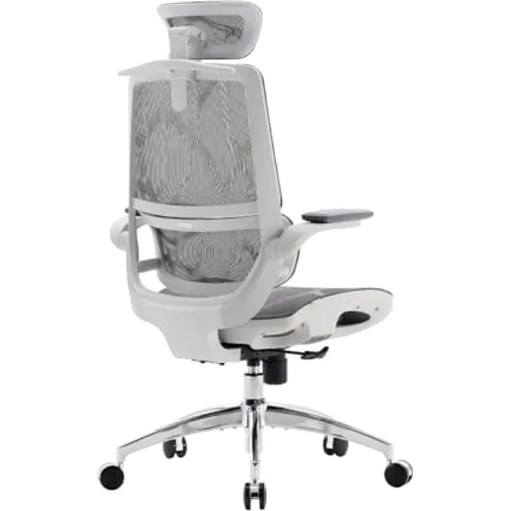 SIHOO M59AS Ergonomischer Bürostuhl mit Doppelsitzlehnen-Design und adaptiver Lendenwirbelstütze, Mesh-Schreibtischstuhl für das Homeoffice (Weiß)