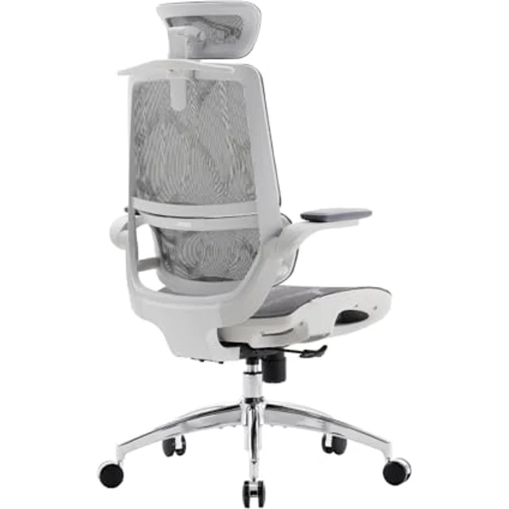 SIHOO M59AS Ergonomischer Bürostuhl mit Doppelsitzlehnen-Design und adaptiver Lendenwirbelstütze, Mesh-Schreibtischstuhl für das Homeoffice (Weiß) – Bild 1