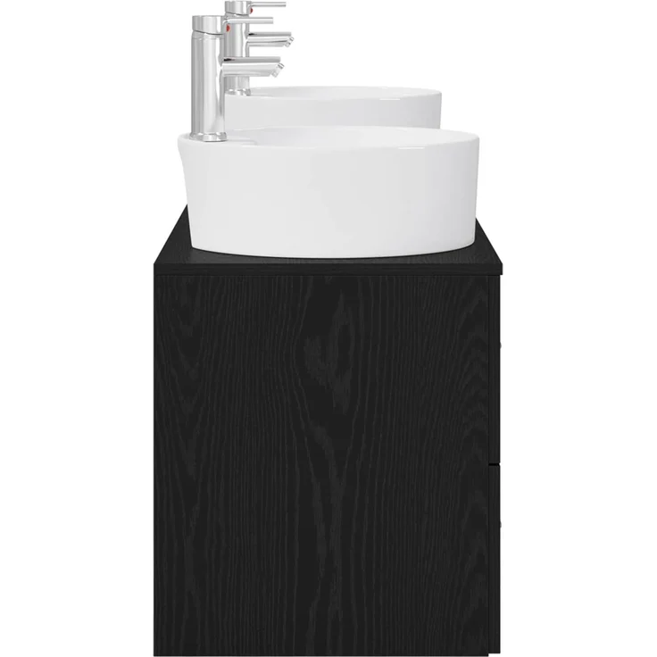 vidaXL Wandmontiertes Badezimmerschrank-Set 3 stk. Schwarz 3405868 – Bild 6