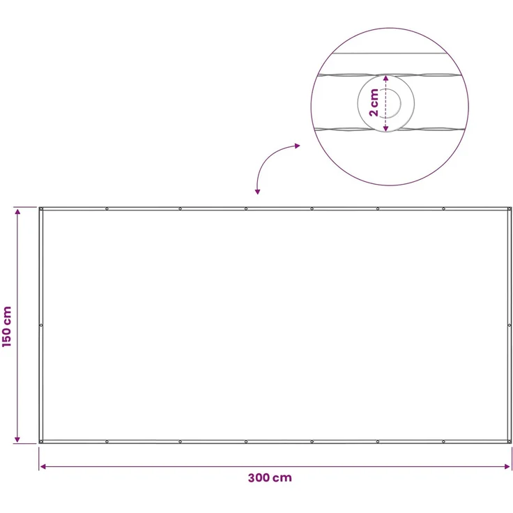 vidaXL Balkon Sichtschutz 150 x 300 cm Stoff mit PU-Beschichtung 42036543 – Bild 8