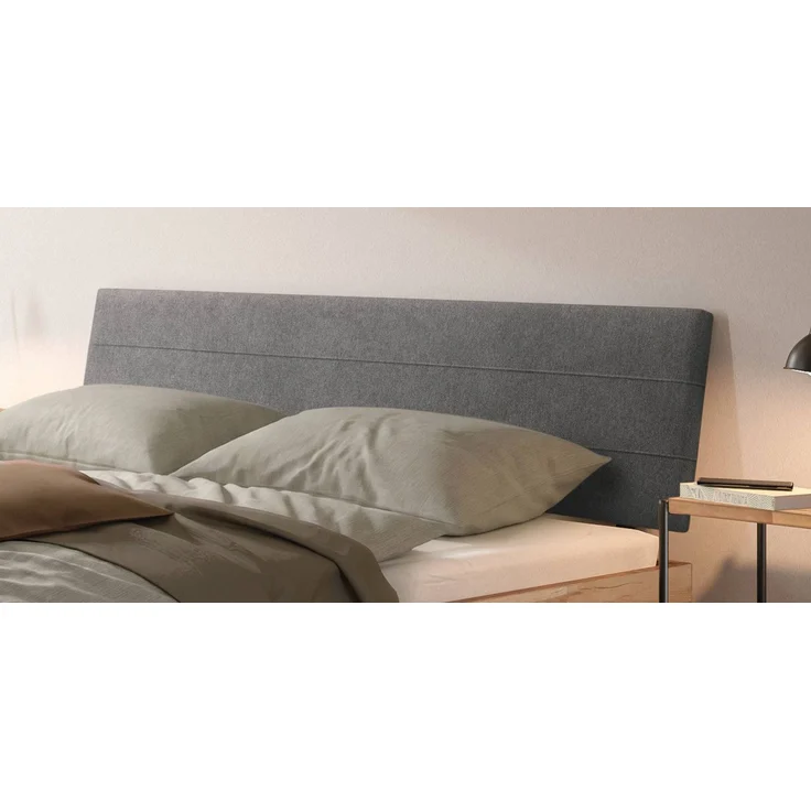 Hasena Massivholzbett Vasto Kernbuche mit Polsterkopfteil, Bezug Pace Grey 180x210 cm, Fußhöhe 20 cm – Trento – Bild 3