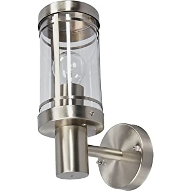 Lindby Außen-Wandleuchte Djori, Edelstahl Alu IP44, 1 x 15 W LED – Bild 1