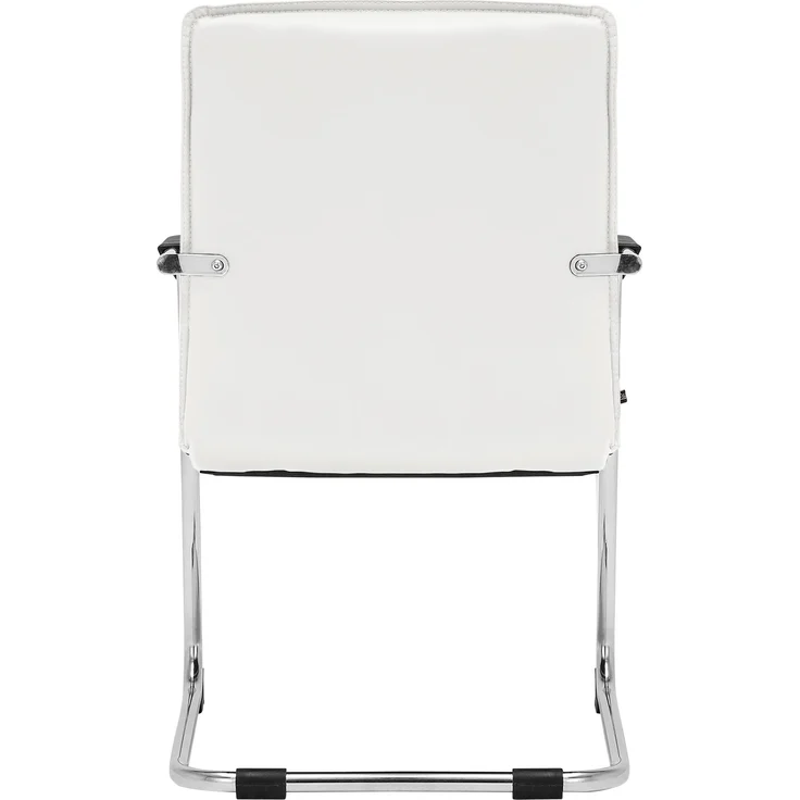 DELUKE® Besucherstuhl SEATTLE - 92x56x60cm, Weiß Kunstleder Metall Gestell Konferenzstuhl Wartezimmerstuhl – Bild 5