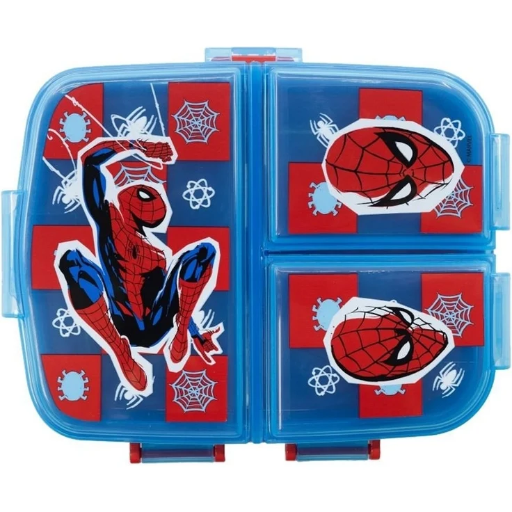 Lunchbox für Kinder mit 4 Fächern aus Kunststoff verschiedene Motive Spider-Man – Bild 2