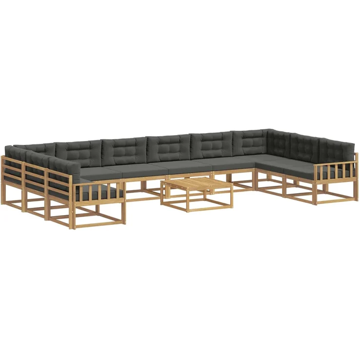 vidaXL Outdoor-Sofagarnitur 11 stk. 10-Sitzer Weiß und Anthrazit 3387136 – Bild 2