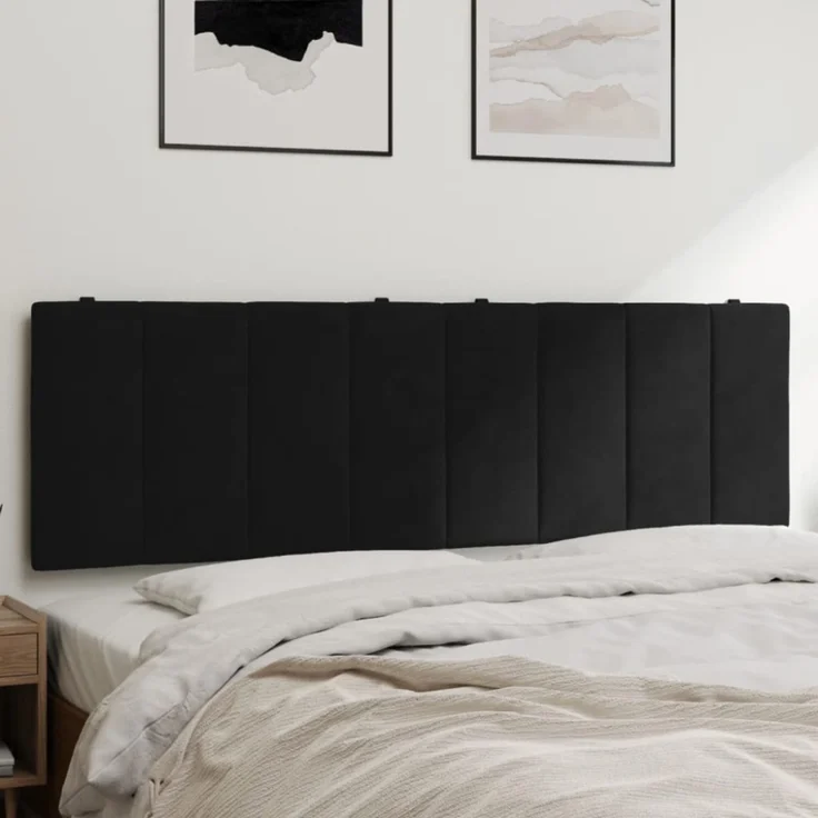 vidaXL Kopfteil-Kissen Schwarz 160 cm Samt 374677 – Bild 1