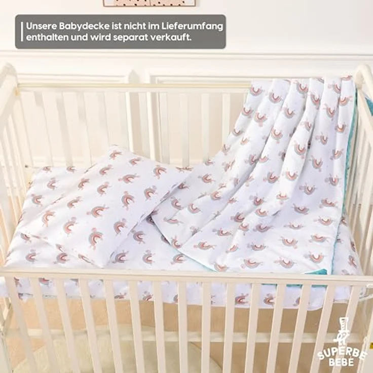 SUPERBE BEBE Kinderkissen Mit Kopfkissenbezug Baumwolle - Kissen für Kinder 1 bis 3 Jahre Größe 33x45 cm - Weiches Kissen Hypoallergen Maschinenwaschbar Ideal Fürs Bett oder Auf Reisen EIN Nickerchen – Bild 7