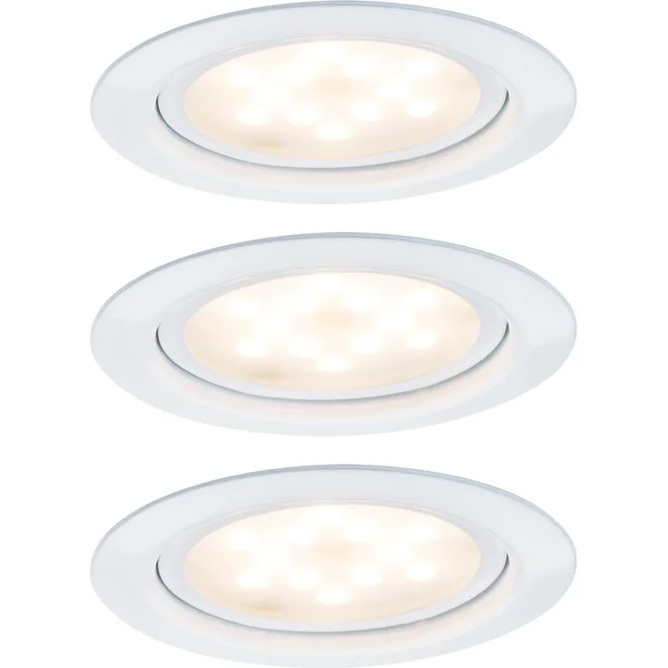 Paulmann No. 93554 Möbeleinbauleuchten-Set Micro Line LED Weiß, 3er Set